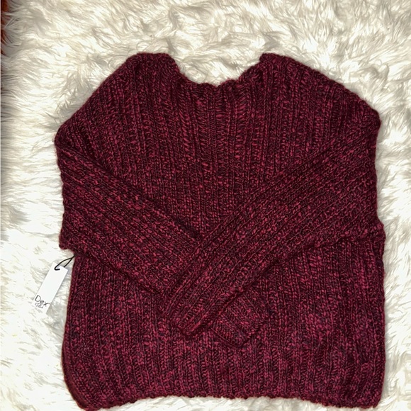 DEX Chunky Knit Sweater In Berry Melange, Size 3X - Picture 4 of 16